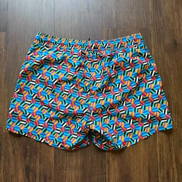 Happy Socks Men's Geometric Print Multi-color Swim Shorts Trunks - Size Medium - Picture 3 of 7